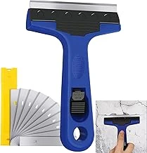 Aputue Jilet Kazıyıcı, 10 Cm Uzunluğunda 10 Ekstra Metal Bıçaklı, Yapıştırıcı, Boya, Sıva, Çıkartma Dekal Temizleme Aparatı, Cam, Fayans Zeminler İçin ürün görseli 1