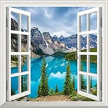 Pencere Poster Duvar Kağıdı Moraine Gölü Yapışkanlı Sticker ürün görseli 1