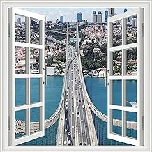 Pencere Poster Duvar Kağıdı Boğaz Köprüsü Yapışkanlı Sticker ürün görseli 1