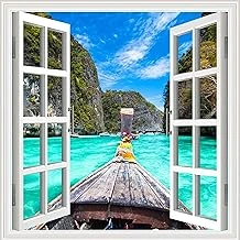 Pencere Poster Duvar Kağıdı Sandal Yapışkanlı Sticker ürün görseli 1