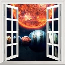 Pencere Poster Duvar Kağıdı Güneş Gezegenler Yapışkanlı Sticker ürün görseli 1