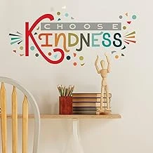 Roommates Rmk5329Gm Rainbow Choose Kindness Giant Peel And Stick Duvar Çıkartmaları, Kırmızı, Turuncu, Camgöbeği ürün görseli 1
