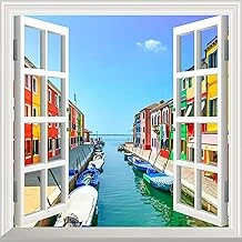 Pencere Poster Duvar Kağıdı Burano Yapışkanlı Sticker ürün görseli 1