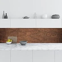 Mutfak Tezgah Arası Folyo Fayans Kaplama Folyosu Kahve Ahşap Doku 60X100 Cm ürün görseli 1