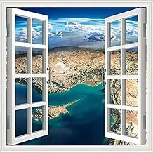 Pencere Poster Duvar Kağıdı Dünya Yapışkanlı Sticker ürün görseli 1