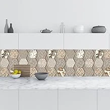 Mutfak Tezgah Arası Folyo Fayans Kaplama Folyosu Altıgen Rustik Desen 60X300 Cm ürün görseli 1