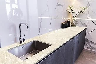 Stickerart Tezgah Üstü Fayans Kaplama Folyosu Mutfak Tezgahı Kaplama Beige Marble Stone 70 Cm X 4 Metre ürün görseli 1