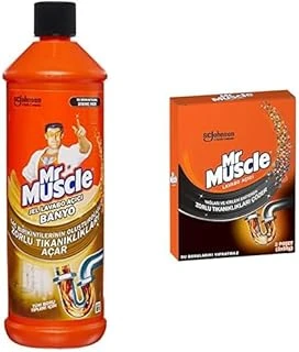Mr Muscle Banyo Tüm Boru Tipleri Için Jel Lavabo Açıcı 1000 Ml Mr Muscle Yağları Kirleri Eriten Lavabo Açıcı Granül (2 X 50 G) ürün görseli 1