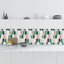 Mutfak Tezgah Arası Folyo Fayans Kaplama Folyosu Altıgen Çiçek 60X400 Cm ürün görseli 1