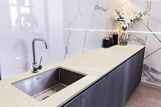 Stickerart Tezgah Üstü Fayans Kaplama Folyosu Mutfak Tezgahı Kaplama Beige Marble 70 Cm X 1 Metre ürün görseli 1
