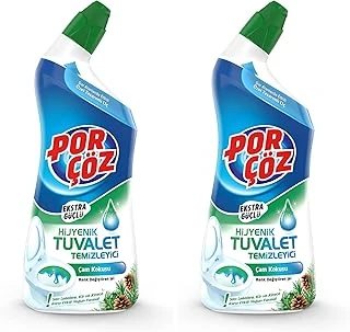 Por Çöz Porçöz Tuvalet Temizleyici Jel Ekstra Güçlü Çam Kokulu 750 Ml 2Li Paket ürün görseli 1