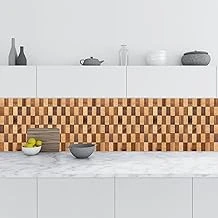 Mutfak Tezgah Arası Folyo Fayans Kaplama Folyosu Kare Ahşap 60X500 Cm ürün görseli 1