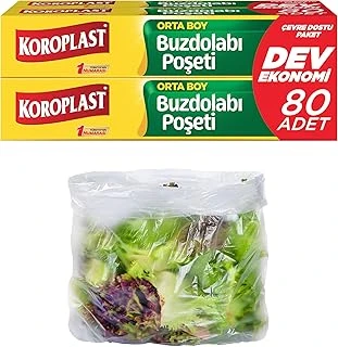 Orta Boy Buzdolabı Poşeti Dev Ekonomi 80’Li, Yeni Ekonomik Buzdolabı Poşeti Orta Boy 24X35 Cm, Bpa İçermez, Sızdırmaz Saklama Torbası, Meyve, Sebze, Yemek, Et, Tavuk, Gıda Saklama Torbası ürün görseli 1