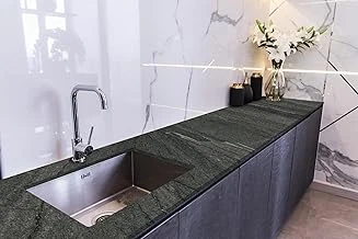 Stickerart Tezgah Üstü Fayans Kaplama Folyosu Mutfak Tezgahı Kaplama Dark Grey Marble 70 Cm X 3 Metre ürün görseli 1