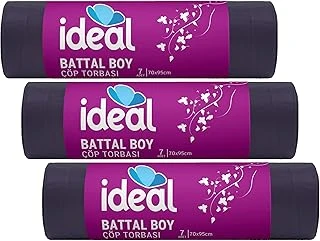 İdeal Battal Boy Poşeti 7'Li 70X95 Cm, Sızdırmaz Yırtılmaz Battal Boy Torbası, Geri Dönüştürülebilir Atık Torbası, Restoran, Kafe, Ofis, İşyeri, Ev, Mutfak Için Güçlü Poşeti Torbası ürün görseli 1