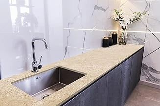 Stickerart Tezgah Üstü Fayans Kaplama Folyosu Mutfak Tezgahı Kaplama Ivory Beige 70 Cm X 4 Metre ürün görseli 1