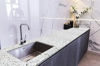 Stickerart Tezgah Üstü Fayans Kaplama Folyosu Mutfak Tezgahı Kaplama Terrazzo Granit Taş 70 Cm X 5 Metre ürün görseli 1