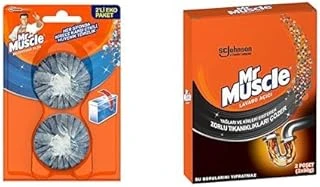Mr Muscle Rezervuar Blok 2'Li Paket (1 X 2 Adet) Mr Muscle Yağları Kirleri Eriten Lavabo Açıcı Granül (2 X 50 G) ürün görseli 1
