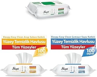 Sleepy Easy Clean 6 Adet Beyaz Sabun & Çamaşır Suyu & Arap Sabunu Katkılı Yüzey Temizlik Havlusu ürün görseli 1
