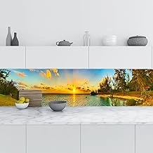Mutfak Tezgah Arası Folyo Fayans Kaplama Folyosu Gün Batımı Kıyı 60X200 Cm ürün görseli 1