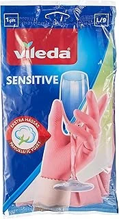 Vileda Candy Pink Sensitive Eldiven,%100 Doğal Lateks, L ürün görseli 1