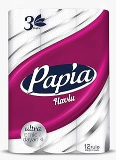 Papia 3 Katlı Emici & Dayanıklı 12'Li Kağıt Havlu (1 X 12 Rulo) ürün görseli 1