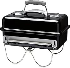 Weber Go-Anywhere/Taşınabilir Kömür Mangal, Katlanabilir Ayaklar, Kamp Piknik Için Kompakt Tasarım, Dayanıklı Kaplama, Hava Akışı Kontrolü, Pişirme Yüzeyi, 42 X 26 Cm, Siyah ürün görseli 1