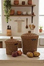 Rattan Konik 2'Li Kapaklı Sepet ürün görseli 1