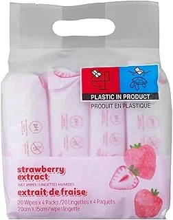 Miniso Çilek Kokulu Islak Mendil 20X4 Adet, 2012860510108 ürün görseli 1
