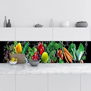 Mutfak Tezgah Arası Folyo Fayans Kaplama Folyosu Sebzeler 60X500 Cm ürün görseli 1