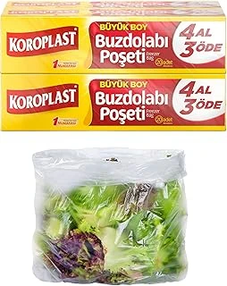 Koroplast Büyük Boy Buzdolabı Poşeti 4 Al 3 Öde Ekonomik Paket, Ekonomik Buzdolabı Poşeti Büyük Boy 80'Li Set, Bpa İçermez, Sızdırmaz Saklama Torbası, Meyve, Sebze Yemek, Gıda Saklama Torbası (4 X 20 ürün görseli 1
