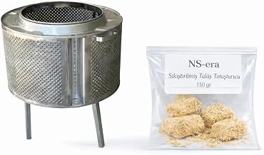 Katlanır Ayaklı Ateş Çukuru + 150 Gr Sıkıştırılmış Talaş Tutuşturucu - Taşınabilir Pratik Kamp Bahçe Şömine ürün görseli 1