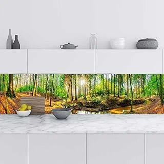 Mutfak Tezgah Arası Folyo Fayans Kaplama Folyosu Dere Orman 60X400 Cm ürün görseli 1