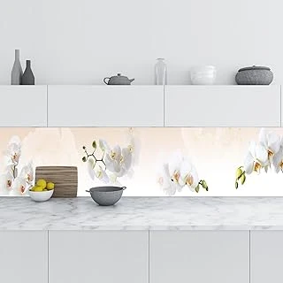 Mutfak Tezgah Arası Folyo Fayans Kaplama Folyosu Beyaz Orkide 60X400 Cm ürün görseli 1
