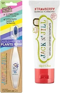 N' Jıll N Jill Doğal Bebek Seti (Unicorn&Monkey Fırçası + Çilek Aromalı Macunu 50G) ürün görseli 1