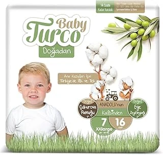 Baby Turco Doğadan 7 Beden Xxlarge Bebek Bezi (1 X 16 Adet) ürün görseli 1