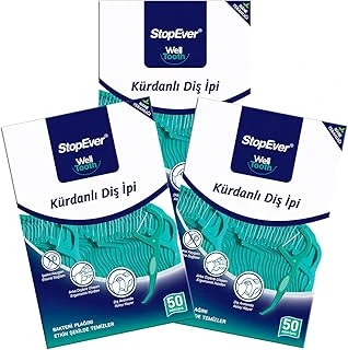 Stopever Well Tooth Kürdanlı İpi 3'Lü Paket | Nane Aromalı | 150 Adet (3 X 50) | Arası Temizliği, Ağız Hijyeni Günlük Kullanım Için İdeal ürün görseli 1