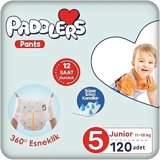 Paddlers Külot Bebek Bezi 5 Numara Junior 120 Adet (11-18 Kg) Ekstra Aylık Paket ürün görseli 1