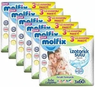 Molfix Izotonik Sulu Temizlik Islak Mendil 3X60'Lferah I X 6 Adet ürün görseli 1