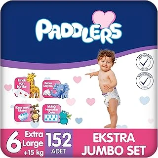 Paddlers Bebek Bezi 6 Numara X-Large (15+ Kg) 152 Adet – Ekstra Set ürün görseli 1