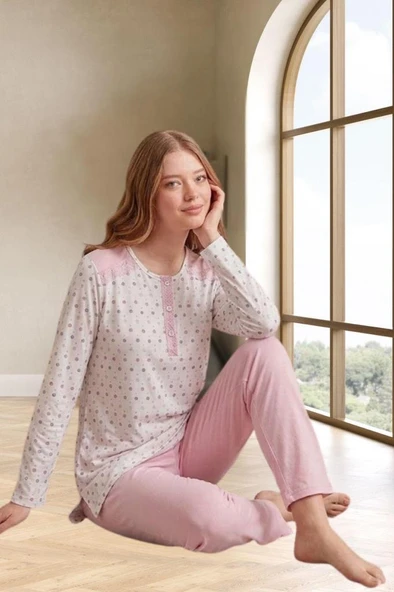 Mecit 6355 Pembe Büyük Beden Kadın Pijama Takımı ürün görseli 1