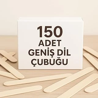 150 Adet Ahşap Büyük Geniş Dil Çubuğu Abeslang Dondurma Dil Basma Ağda Çubuğu ürün görseli 1