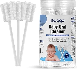Guqqo Bebek Ağız Temizleme Çubuğu, 25 Adet, Yenidoğan Bebekler İçin Pamukçuk, Dil, Damak Eti Temizleyici, Tek Kullanımlık ürün görseli 1