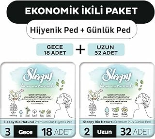 Sleepy Ekonomik Paket (Bio Hijyenik Ped Gece 18'Li + Günlük Ped Uzun 32'Li) ürün görseli 1