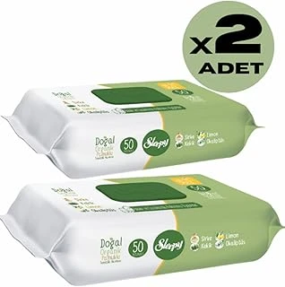 Sleepy 2Li̇ Doğal Organi̇k Pamuklu El Yüz Vücut Temi̇zli̇k Havlusu Islak Mendi̇l 2X50 Yaprak ürün görseli 1