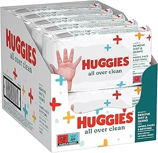 Huggies All Over Clean Bebek Islak Mendil 56 Adet - 10'Lu Paket (10 X 56 Paket, Toplam 560 Mendil) (Yüz, El Fundulet Için Güvenli) ürün görseli 1