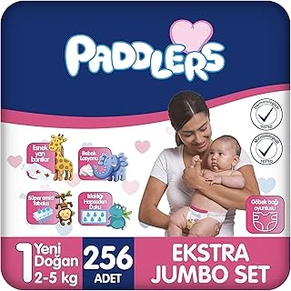 Paddlers Yenidoğan Bebek Bezi 1 Numara (2-5 Kg) 256 Adet – Ekstra Set ürün görseli 1