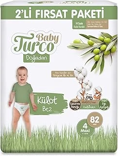 Baby Turco Doğadan 2'Li Fırsat Paketi Külot Bez 4 Numara Maxi 82 Adet ürün görseli 1