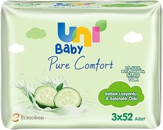 Uni Baby Pure Bebek Losyonlu Salatalık Özlü 3X52, Islak Mendil ürün görseli 1