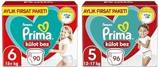 Külot Bez 6 Beden 90 Bebek Bezi 15Kg+ & Külot Bez 5 Beden 96 Bebek Bezi 12Kg-17Kg ürün görseli 1